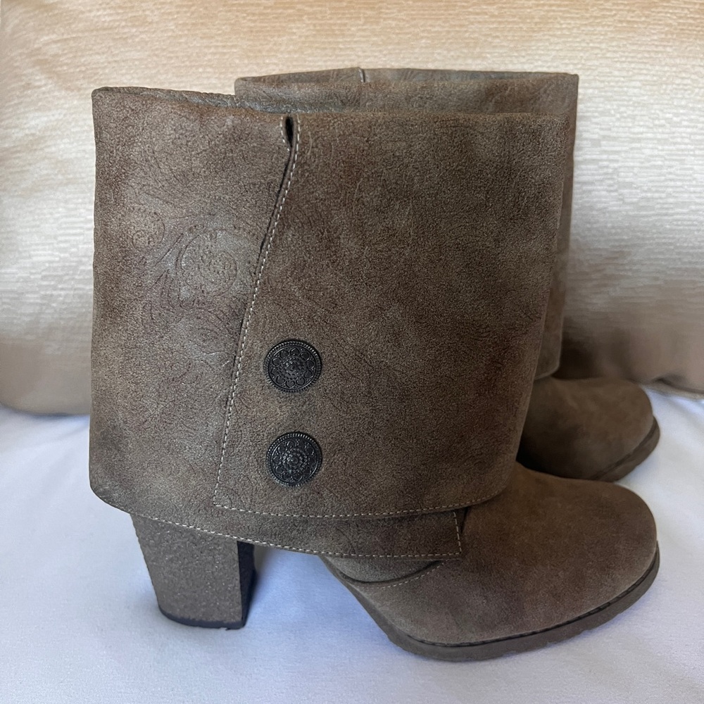 Tan Booties, Naughty Monkey Brand. Size 9 1/2.